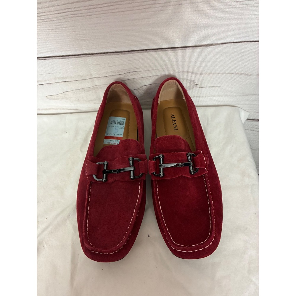 Alfani James Red Suede Bit Loafers Womens Size 9 Driving Moccasins Flats